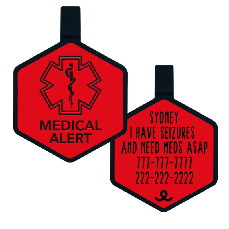 Medical alert silicone pet id tag X besties.