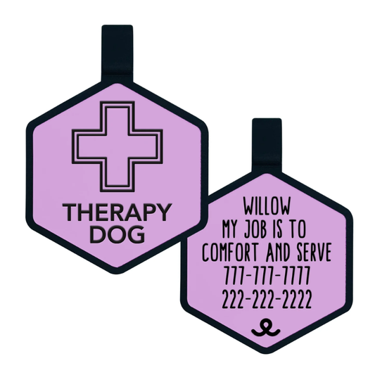 Therapy Dog Silicone Pet ID Tag X besties