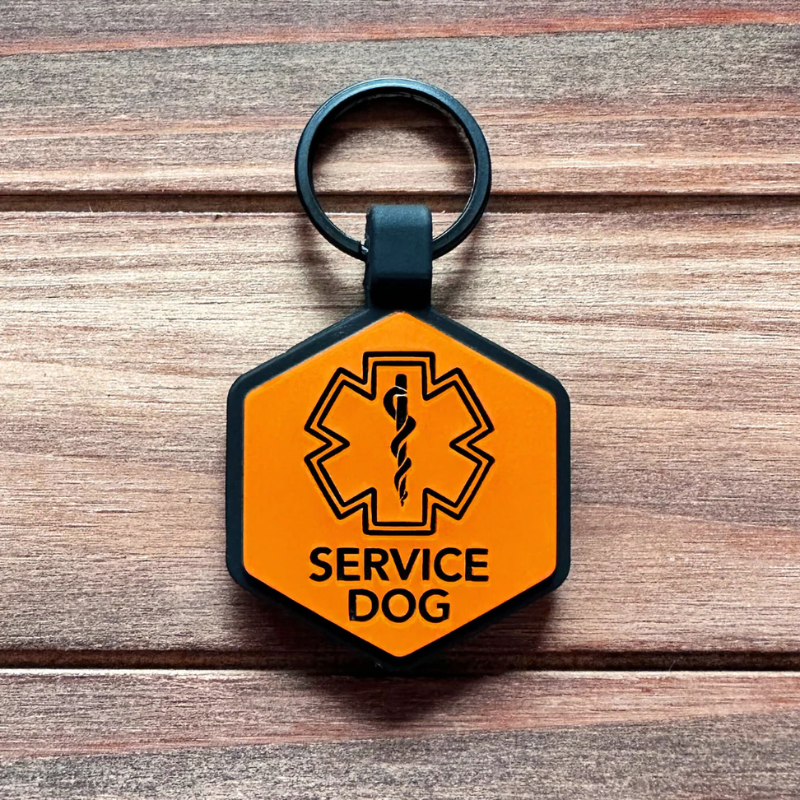 Service Dog Silicone Pet ID Tag X besties.