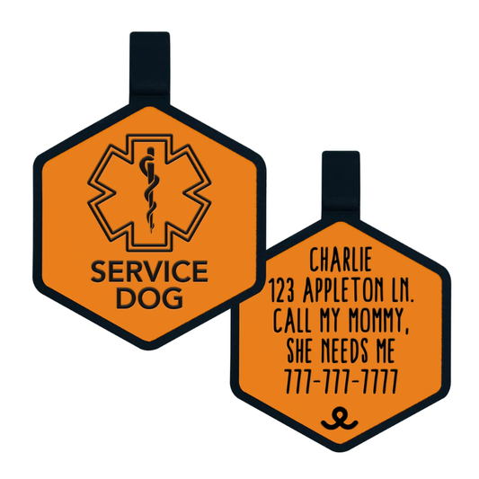 Service Dog Silicone Pet ID Tag X besties.