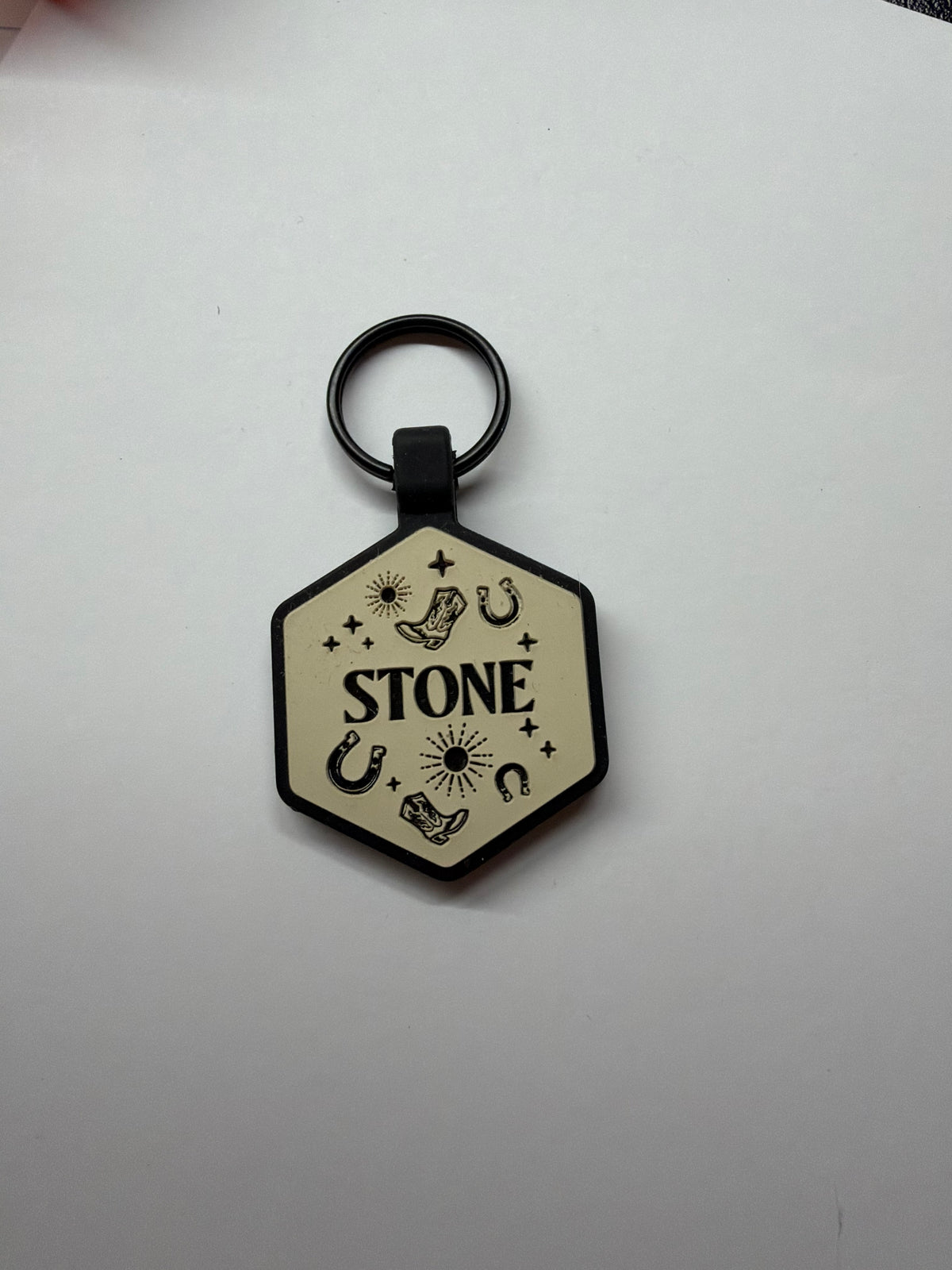 Cowgirl silicon dog tag
