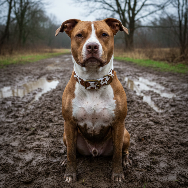 Brown Cow Print Print Biothane Collar (Waterproof + Odor-Proof)
