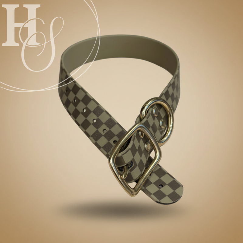 Checkered Biothane Collar (Waterproof + Odor-Proof)