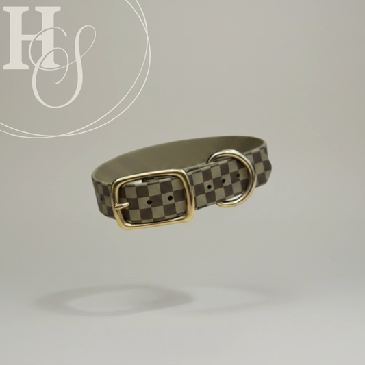 Checkered Biothane Collar (Waterproof + Odor-Proof)